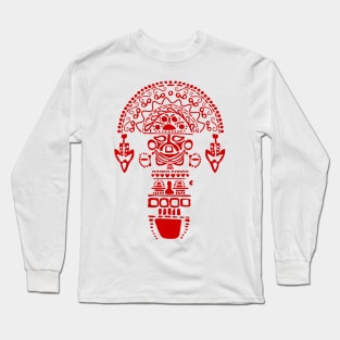 Peru - Tumi red design - Tribal art Long Sleeve T-Shirt